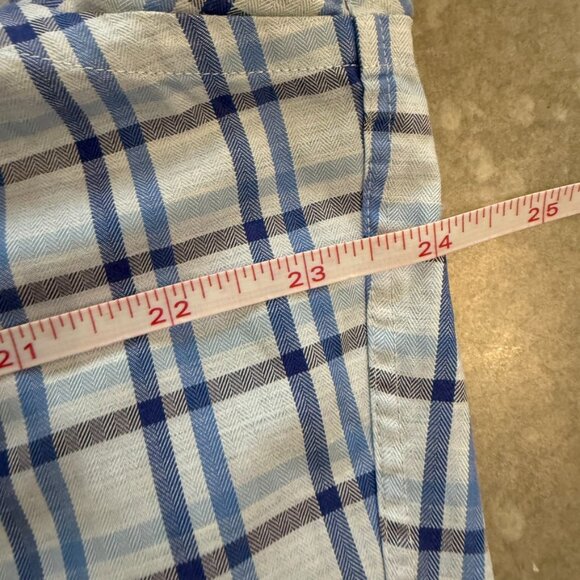 David Donahue Blue & White Plaid Long Sleeve Button-Up Shirt – Size Large - Picture 10 of 10